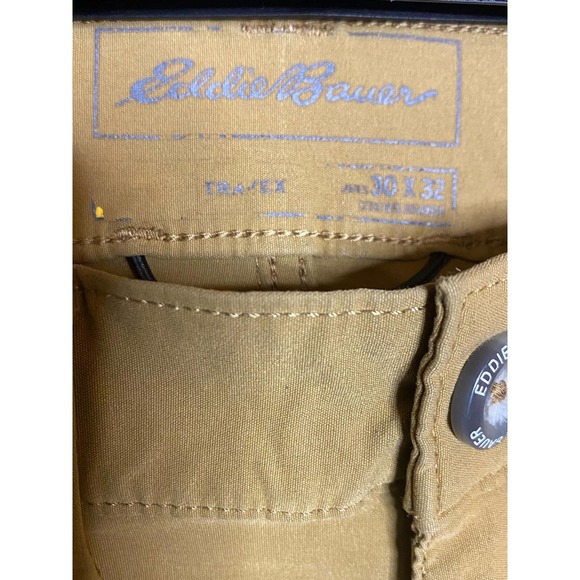 Eddie Bauer Travex Pants Mens 30x32 Tan Straight Leg Casual Lightweight Khaki - Picture 4 of 5